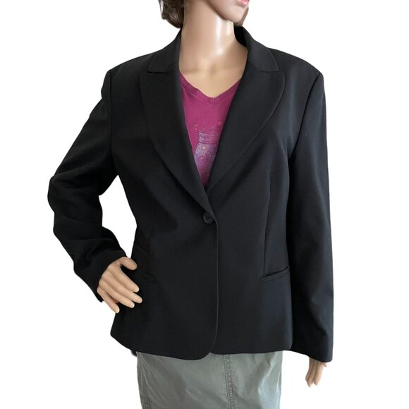 Esprit Jackets & Blazers - Y2K Esprit Black Blazer Womens Size 8 One Button Closure Jacket